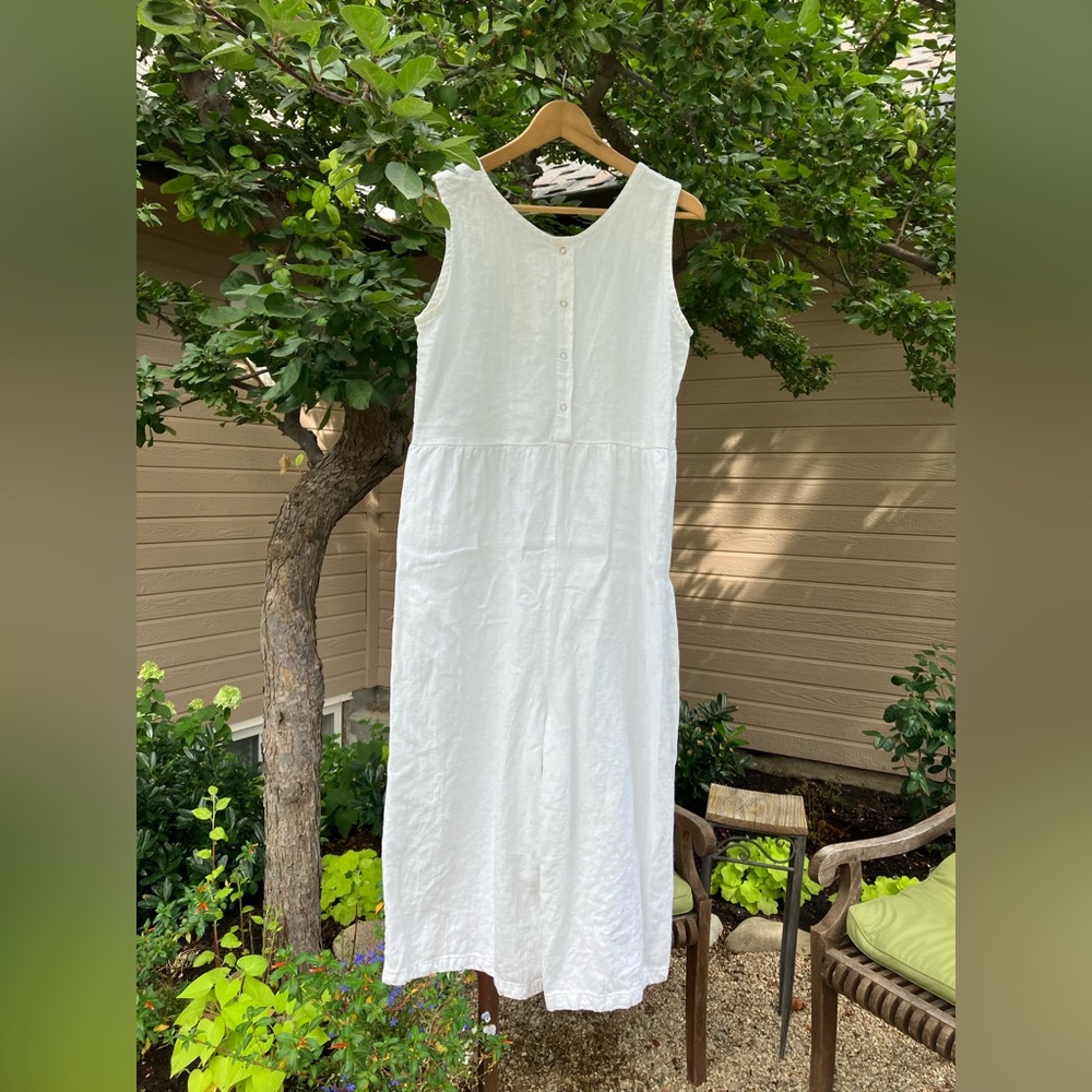 Conscious Clothing Backyard Jumpsuit Size M Cream Linen